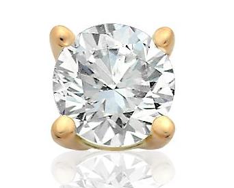 GENUINE NATURAL DIAMOND STUDS IN 18K YELLOW/WHITE GOLD- 1/4CT.